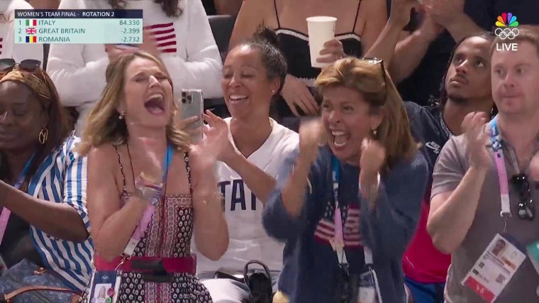 Hoda and Savannah watch women's gymnastics.