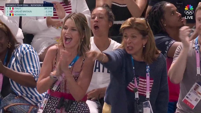 Hoda and Savannah watch women's gymnastics.