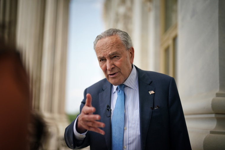 Pemimpin Mayoritas Senat Chuck Schumer di Capitol pada Kamis, 1 Agustus 2024.