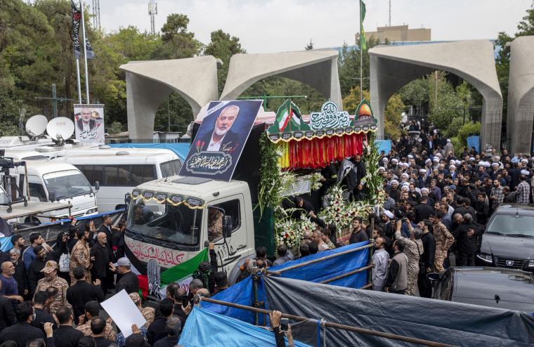 Funeral Procession Held For Hamas Leader Ismail Haniyeh In Tehran