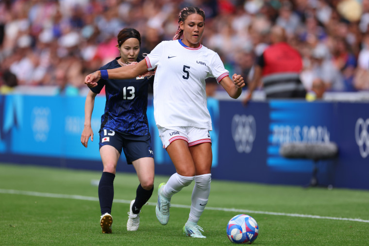 Trinity Rodman during the game against Japan on Aug. 3, 2024 in Paris.