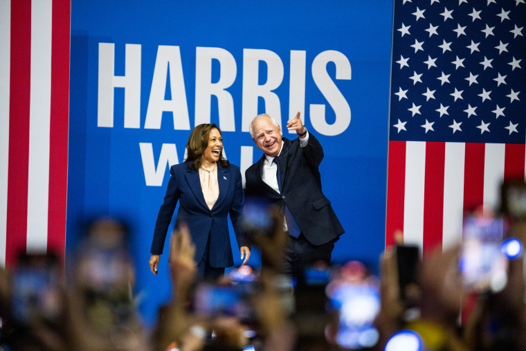 Minnesota Governor Tim Walz and Vice President Kamala Harris