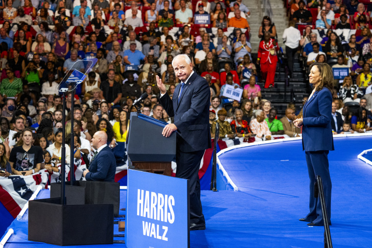 Minnesota Governor Tim Walz and Vice President Kamala Harris