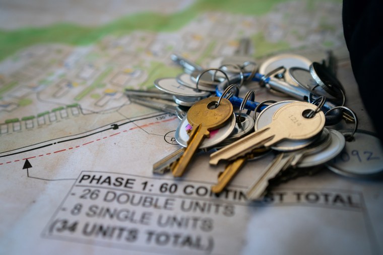 Keys on a map with plans