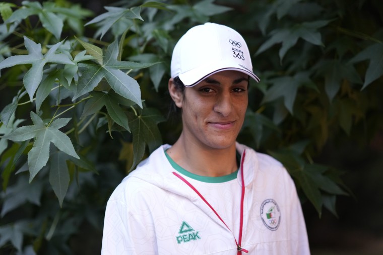 Algerian boxer Imane Khelif in Paris on August 4, 2024.