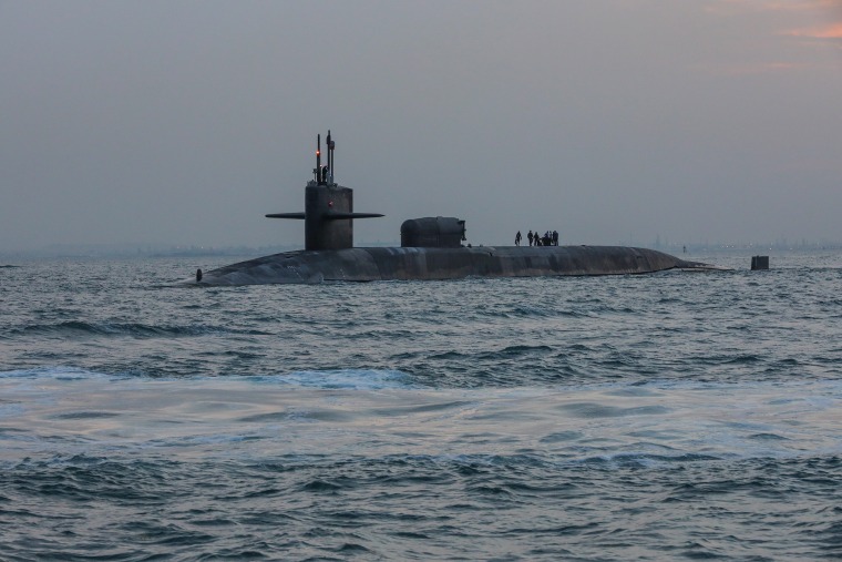 The guided-missile submarine USS Georgia (SSGN 729) transits the Gulf on December 31, 2020. 