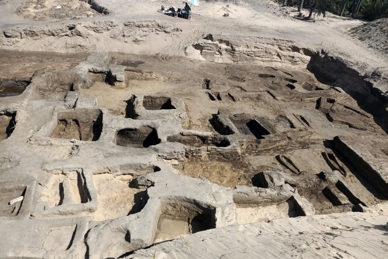 The Egyptian Ministry of Tourism and Antiquities announced the discovery of the trove, which includes gold pieces, bronze coins and amulets on July 25, 2024.