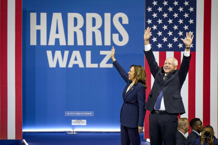 Kamala Harris and Tim Walz.