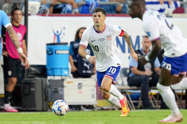 Stany Zjednoczone kontra Urugwaj - CONMEBOL Copa America USA 2024 Christian Pulisic piłka nożna futbol