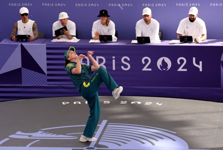 Rachael Gunn during the B-Girls Round Robin at the Olympics