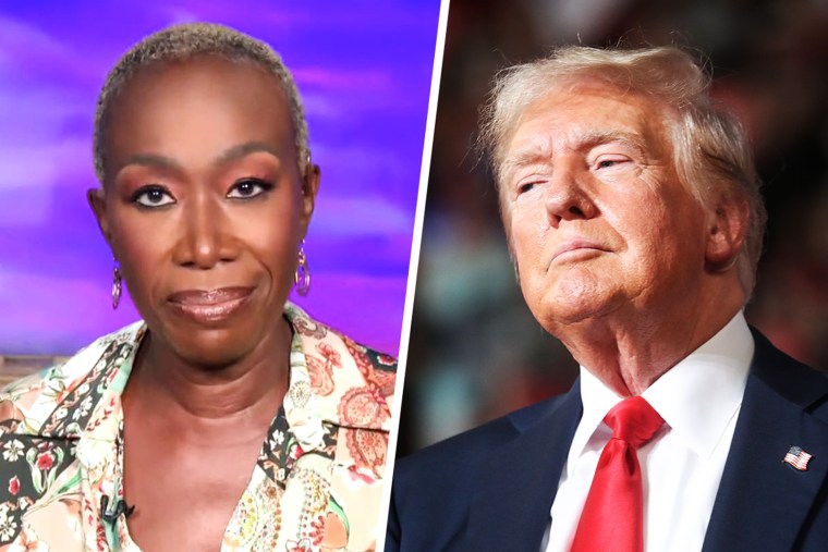 Joy Reid and Donald Trump.