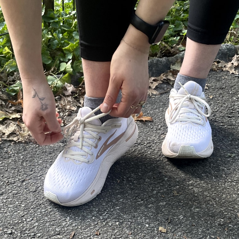 Running an average of 28 to 35 miles a week, Malin often reaches for these Brooks Ghost Max over other styles because of their comfortable, supportive and roomy feel. 