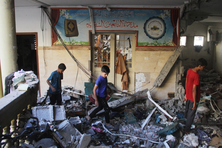 At least 100 civilians were killed in an Israeli attack on a school sheltering displaced people in Gaza