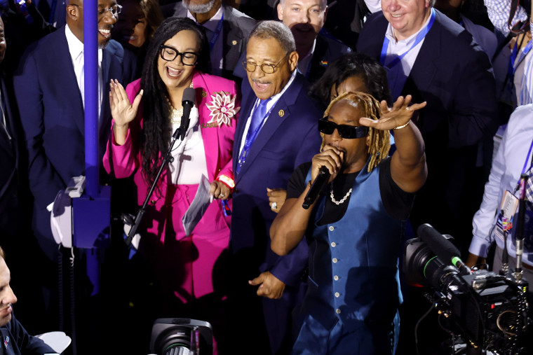 Lil Jon performs during the Ceremonial Roll Call of States at the Democratic National Convention