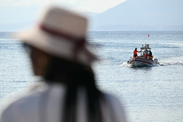 The Bayesian, which had 22 people aboard including 10 crew, was anchored some 700 metres from port before dawn when it was struck by a waterspout, a sort of mini tornado.