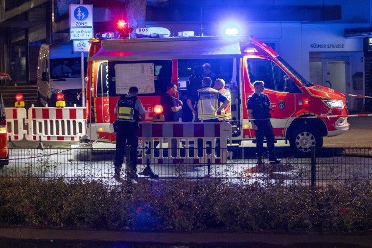 Emergency services and police are deployed Friday to an attack at the 650th anniversary festival for the German city of Solingen.