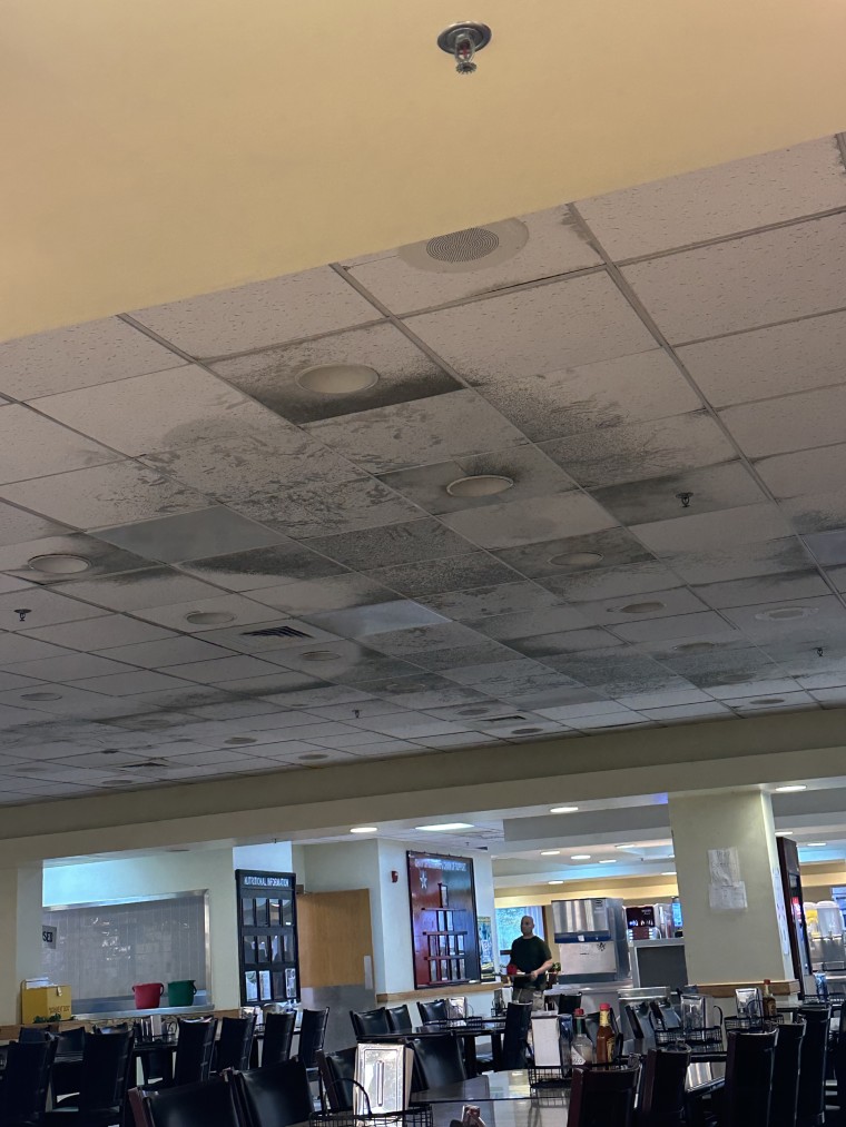 A photo provided to Hots&Cots shows mold on the dining room ceiling. The anonymous poster claimed the image was from the US Army Garrison Red Cloud in South Korea.