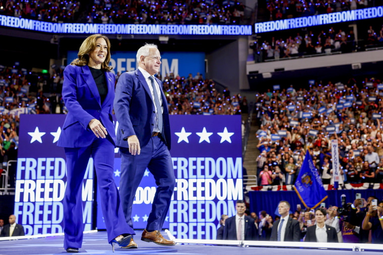 Kamala Harris and Tim Walz.