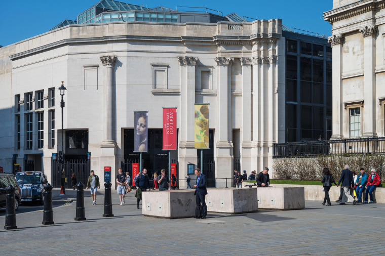 Exterior of the Sainsbury Wing of the National Gallery. St Martin's Street, London, England, UK.