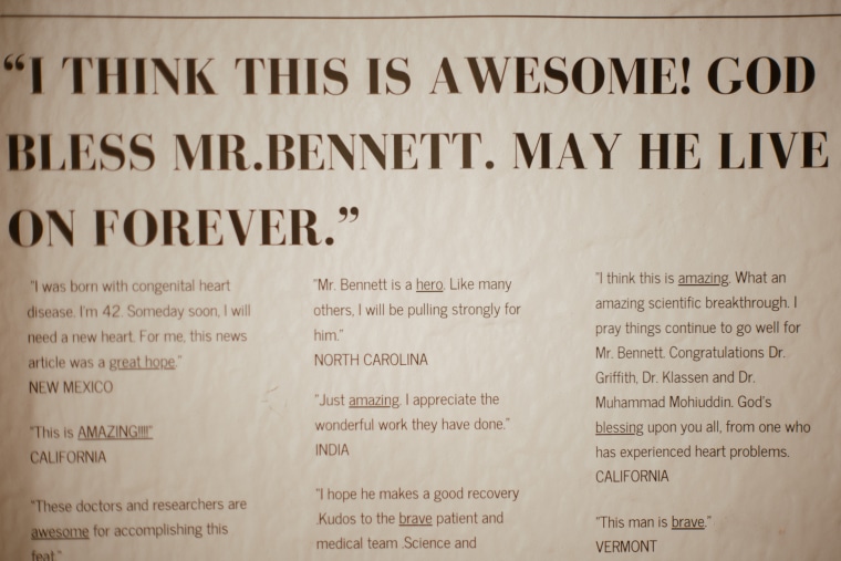 Text reading "I think this is awesome! God bless Mr. Bennett. May he live on forever."