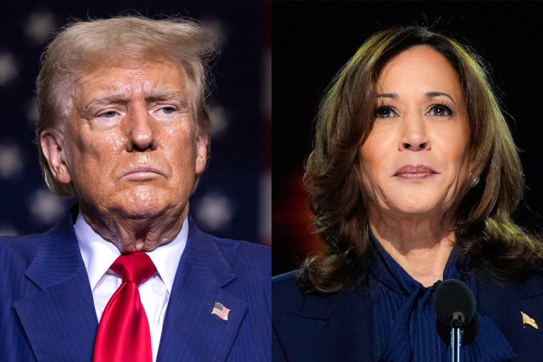 Former President Donald Trump; Vice President Kamala Harris.