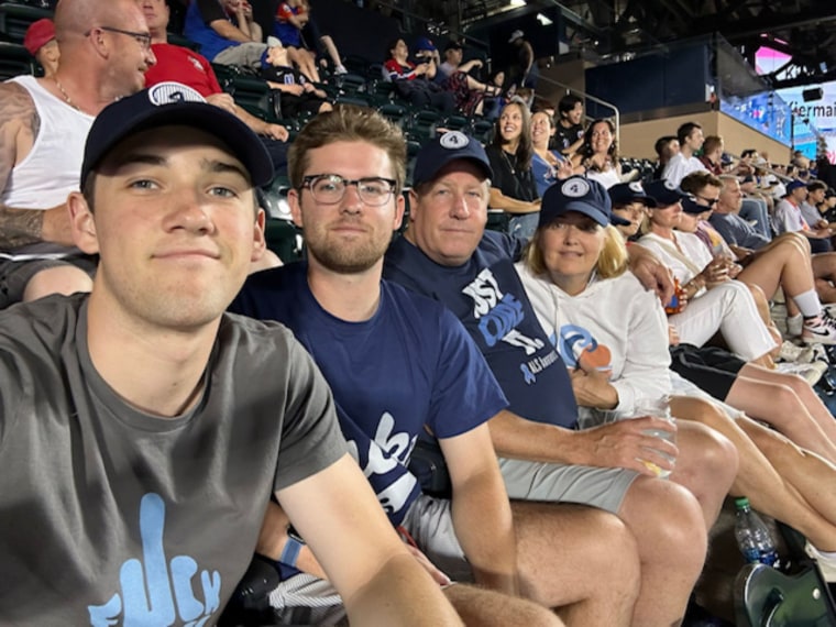 Melanie Craig with her family at baseball game