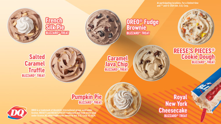 DQ's fall Blizzard flavor lineup.