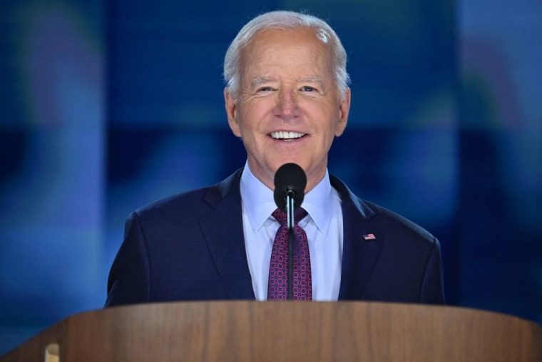 El presidente, Joe Biden, durante los ensayos antes de su discurso esta noche en la convención demócrata.