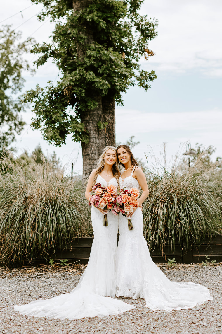 Couple Reacts To Wearing The Same Wedding Dress