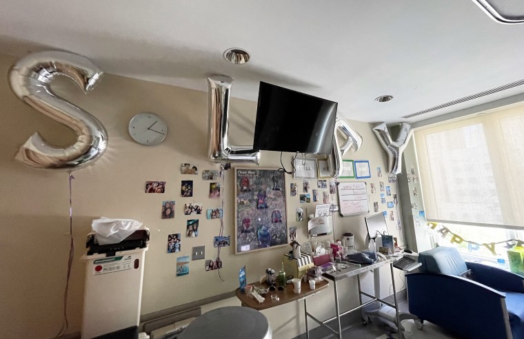 Shon's friends kept her hospital room as cheerful as possible. 