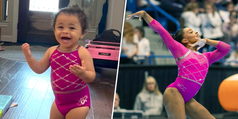 Simone Biles' Niece Ronni Twins In Tiny Matching Leotards