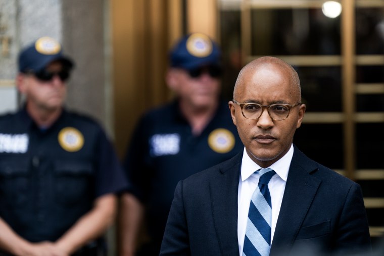 United States Attorney for the Southern District of New York Damian Williams speaks to the media outside of Manhattan federal court on July 16, 2024 in New York City.