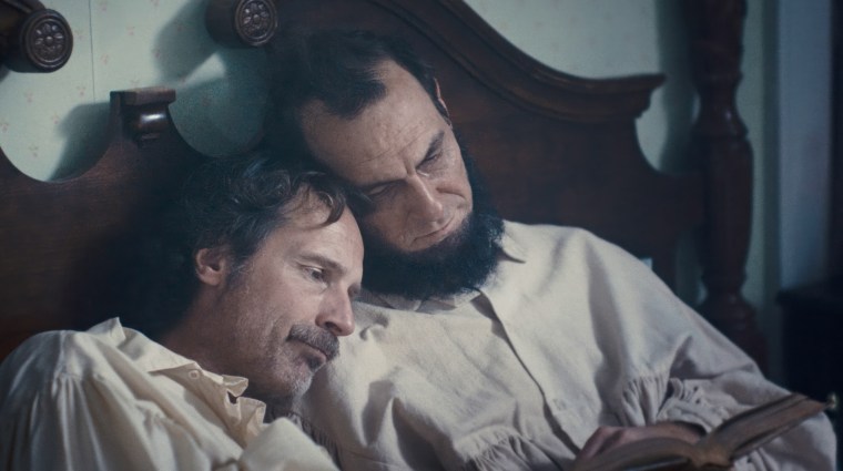 This still image is from a recreation of the documentary "Lover of men," which explores Abraham Lincoln's alleged same-sex romantic relationships.