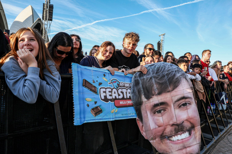 MrBeast fans at an event.