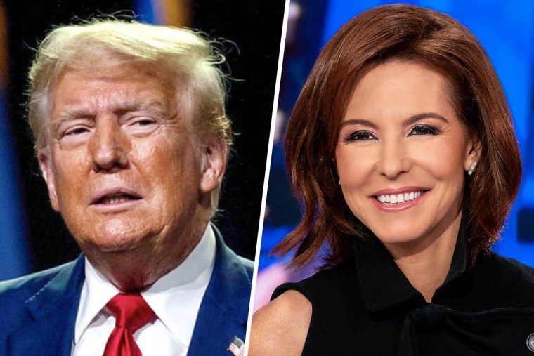 Sideby side of Donald Trump and Stephanie Ruhle