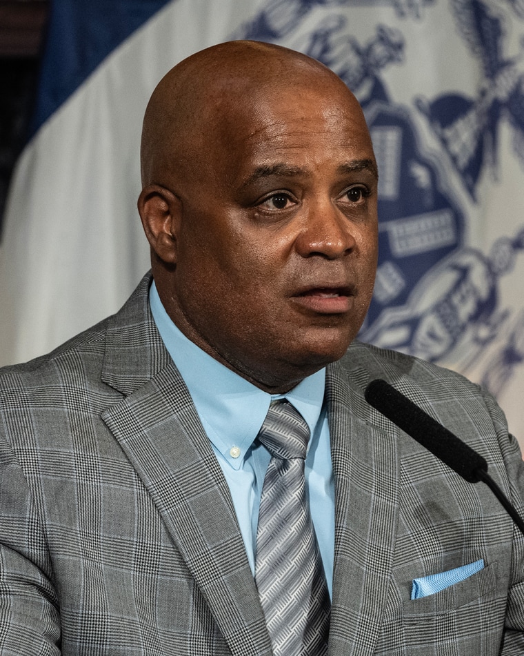 Philip Banks III speaks during a briefing