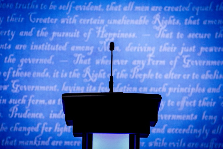 A candidates podium.