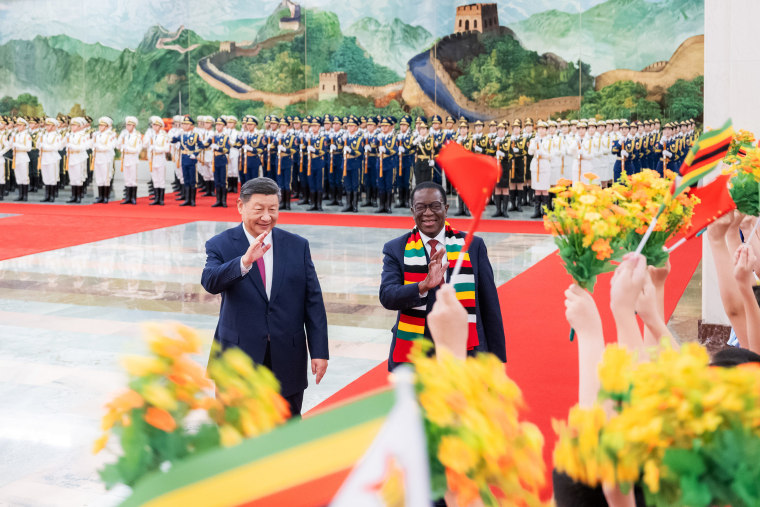 Xi held talks with Mnangagwa at the Great Hall of the People in Beijing on Tuesday.