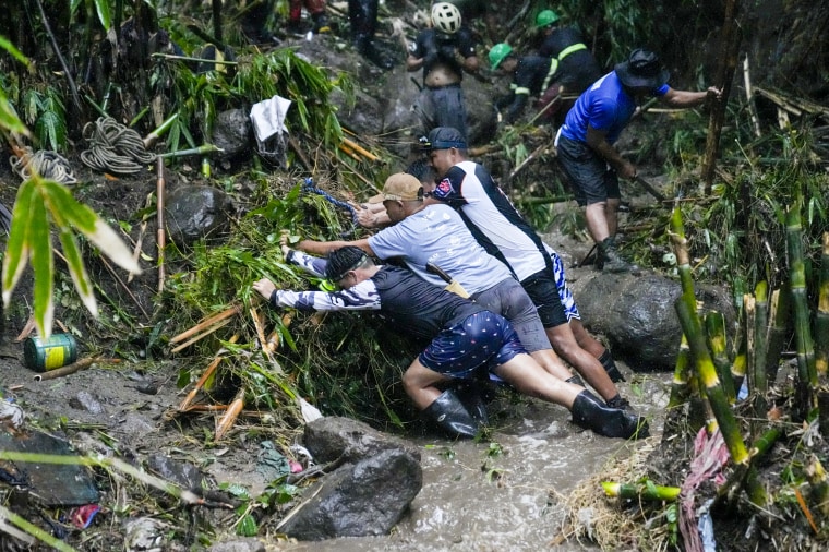 Volunteers and rescuers.