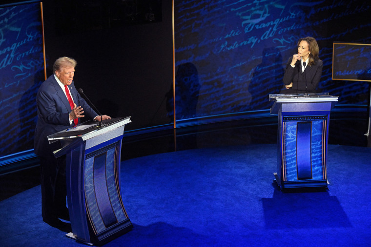 Image: donald trump kamala harris politics political politicians debate