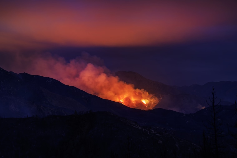 Line fire in San Bernardino National Forest, CA.