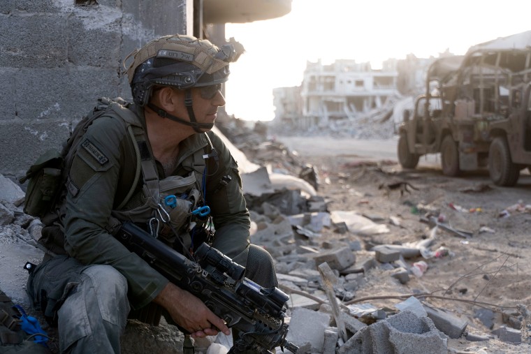 An Israeli soldier in Rafah.