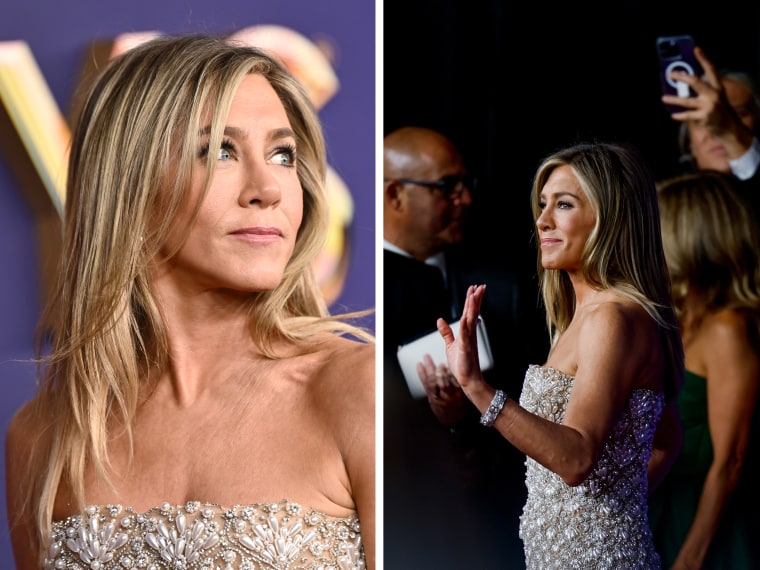 Jennifer Aniston arrives at the Emmys.