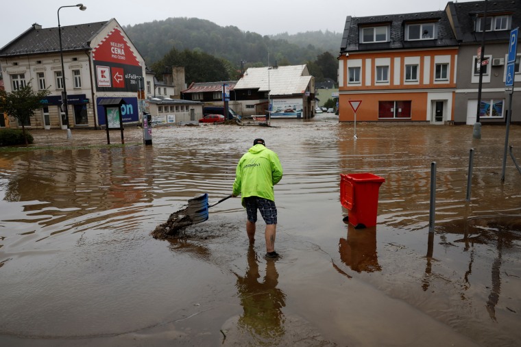 Aftermath of heavy rainfall in Jesenik