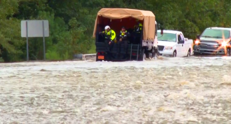 Flooding after a severe storm moved through North Carolina.