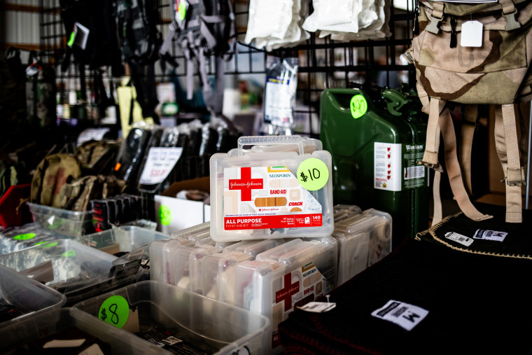 First-aid kits and a variety of safety tools on display at the Great Lakes Emergency Preparedness Expo. 