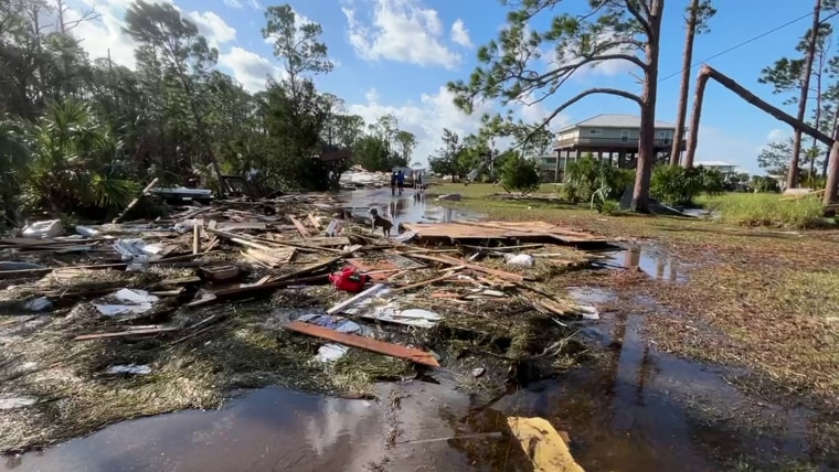 Devastation in Dekle Beach, Fla., after Hurricane Helene.