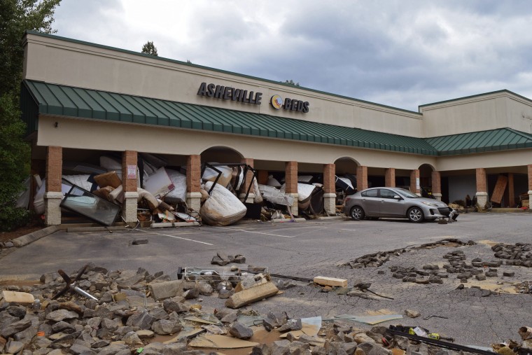 Scenes near Swannanoa River Road in East Asheville, North Carolina on Sept. 27, 2024.