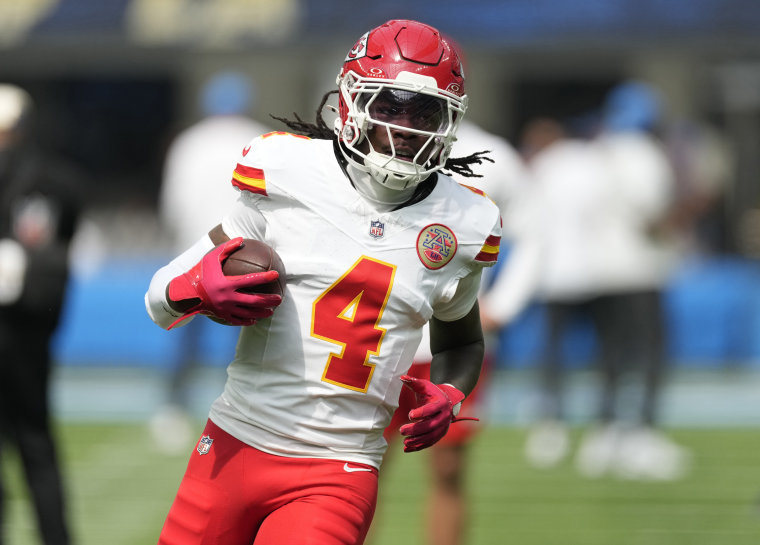 Chiefs WR Rashee Rice carted off field after hit to knee