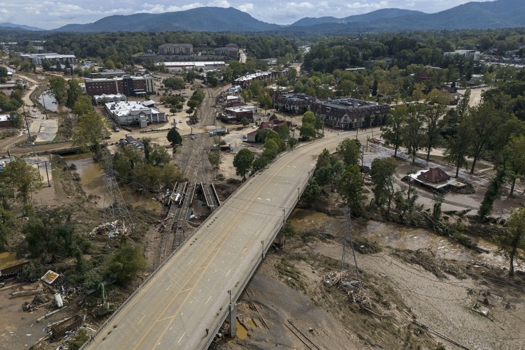 Debris in Asheville, N.C.